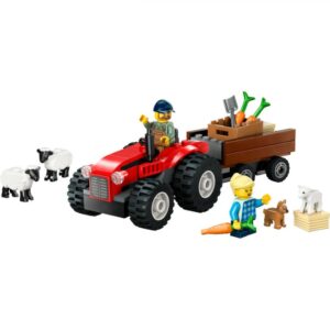 TRACTOR DE FERMA ROSU CU REMORCA SI OI, LEGO 60461 - LEGO60461