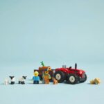 TRACTOR DE FERMA ROSU CU REMORCA SI OI, LEGO 60461 - LEGO60461