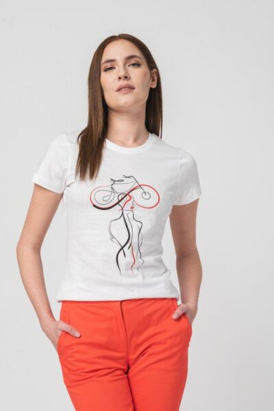 TSHIRT CASUAL F DOAMNA CU... WHITE-S - PS2122-01-1-WDCB-S