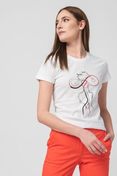 TSHIRT CASUAL F DOAMNA CU... WHITE-S - PS2122-01-1-WDCB-S