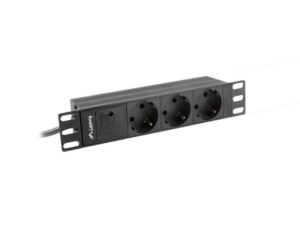 Unitate distributie alimentare PDU 10", 1U, 10A, 3 prize, negru, C14 - PDU-03F-0200-IEC-BK