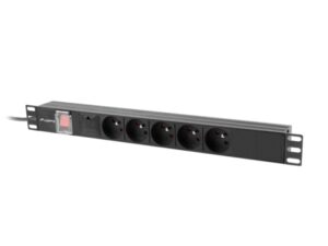 Unitate distributie alimentare PDU 19", 1U, 10A, 5 prize, negru, C14 - PDU-05E-0200-IEC-BK