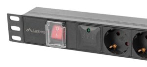 Unitate distributie alimentare PDU 19", 1U, 10A, 5 prize, negru, C14 - PDU-05F-0200-IEC-BK