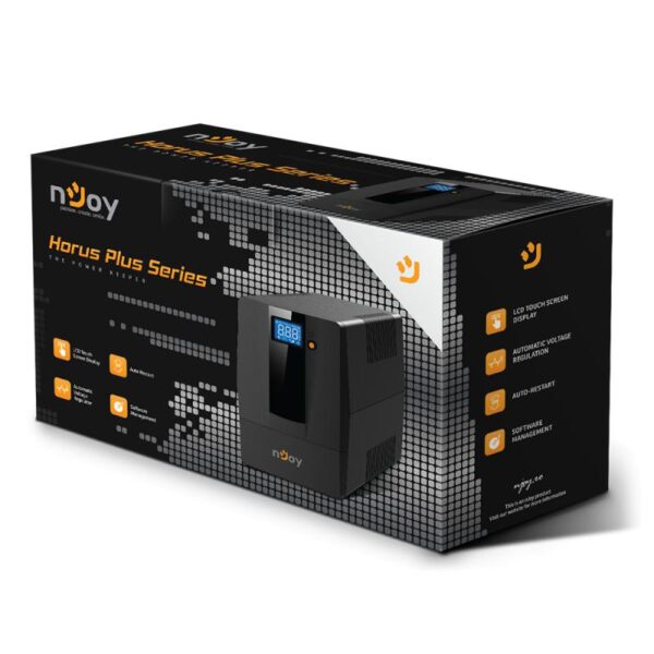 UPS nJoy Horus Plus 600, 600VA/360W, Afisaj LCD cu ecran tactil - PWUP-LI060H1-AZ01B