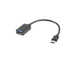USB-C (M) 2.0->USB-A (F) ADAPTER CABLE 15CM OTG BLACK LANBERG - AD-OTG-UC-01