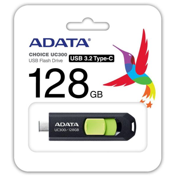 USB Flash Drive ADATA 128GB, UC300, USB Type-C, Black - ACHO-UC300-128G-BK