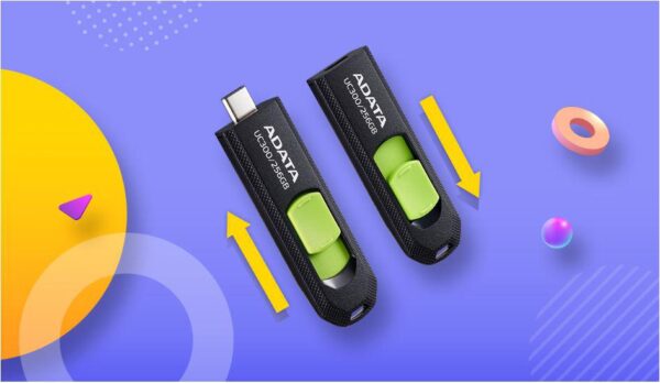 USB Flash Drive ADATA 256GB, UC300, USB Type-C, Black - ACHO-UC300-256G-BK