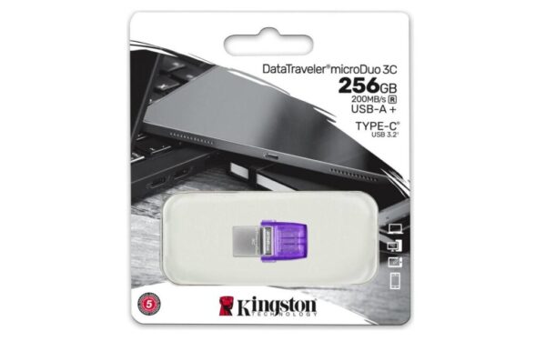 USB Flash Drive Kingston 256GB DT MicroDuo, USB 3.0, micro USB 3C - DTDUO3CG3/256GB