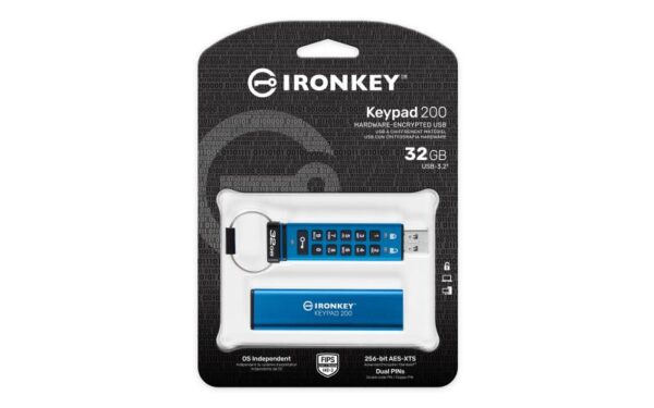 USB Flash Drive Kingston 32GB IronKey Keypad 200, USB 3.2 Gen1 - IKKP200/32GB