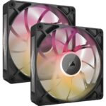 Ventilatoare Carcasa CORSAIR iCUE LINK RX140 MAX 2x140mm NEGRU - CO-9051036-WW