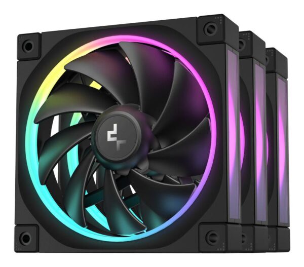 Ventilatoare DEEPCOOL FL12-3in1 120mm, CFM 55, presiune 2.82 mmAq - R-FL12-BKAPN3-G