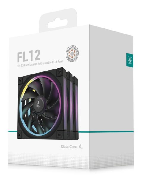 Ventilatoare DEEPCOOL FL12-3in1 120mm, CFM 55, presiune 2.82 mmAq - R-FL12-BKAPN3-G