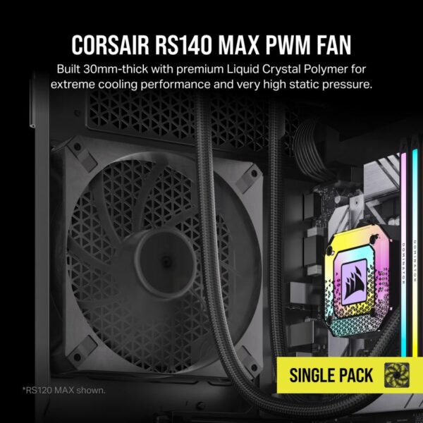Ventilator Carcasa CORSAIR RS140 MAX THICK 140mm, viteza 2000 - CO-9050174-WW