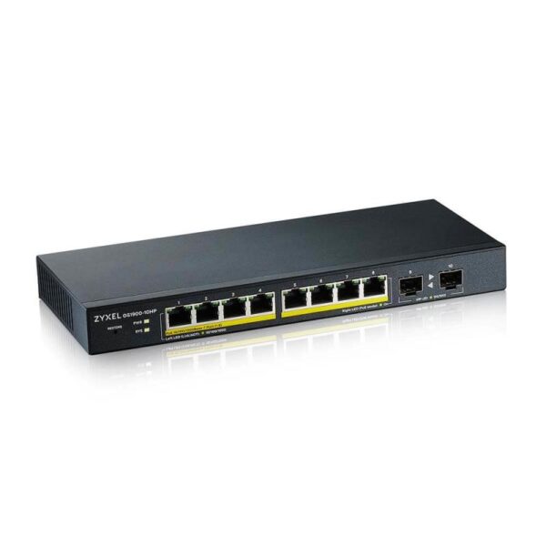 Zyxel 8-port GbE Smart Managed PoE Switch with GbE Uplink - GS1900-10HP-EU0102F